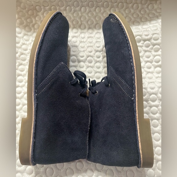 SCANDIA WOODS Mens Suede Leather Dress Boot 11 W Navy Blue Shoes - Picture 7 of 9